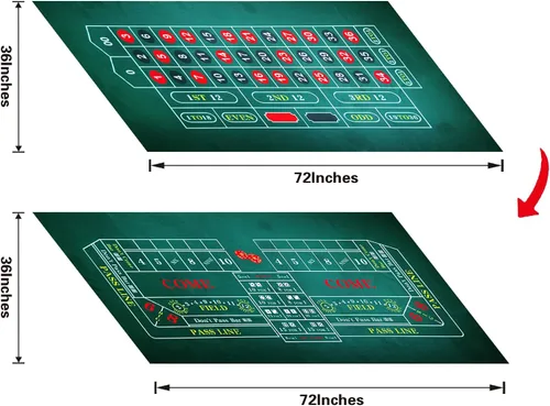 Vista 2 de [Usado] BALIKEN Mesa de ruleta y dados de 36 x 72 pulgadas de fieltro de casino de grado profesional