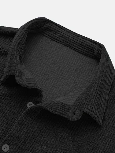 Vista 3 de ZAFUL Men's Casual Chicago Contrasting Letter Print Short Sleeve Button Up Baseball Shirt