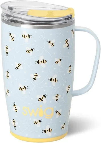 Vista 21 de Swig Life Taza de Viaje de 18 oz, Vaso Aislante con Asa y Tapa, Taza de Café de Viaje, Compatible con Portavasos, Acero Inoxidable, Vaso de 18 oz