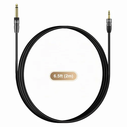 Vista 7 de J&D Cable de audio estéreo de 0.138 in a 0.250 in de 6.5 pies, cable de 1/8 a 1/4, 0.138 in TRS macho a 1/4 macho mono interconexión estéreo Aux
