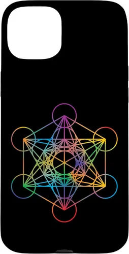 Vista 9 de iPhone 16 Geometría Sagrada Metatrón Cubo Chakra con Funda Geométrica