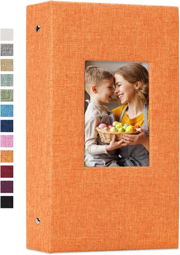 Vista 26 de Vienrose - Álbum de fotos de 4 x 6 pulgadas, 100 páginas, cubierta de lino con ventana frontal, para bebés, bodas, familias, niños y aniversarios