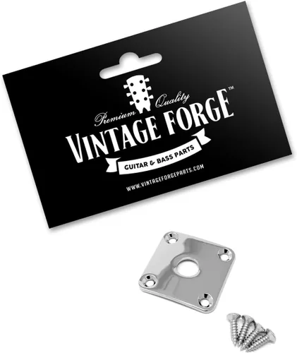 Vista 2 de Placa de metal cromado compatible con USA Les Paul Guitar Square Curvo con tornillos JPS30-CHR