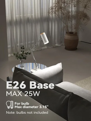 Vista 6 de TORCHSTAR Lámpara de escritorio alta con brazo oscilante con acento de madera, tamaño grande ajustable altura máxima de 31 pulgadas, lámpara