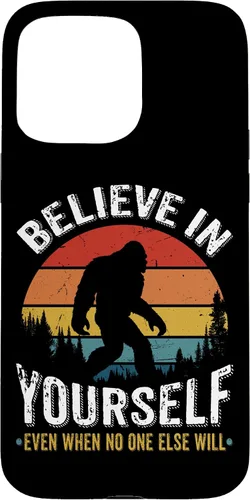 Vista 31 de Funda inspiradora para iPhone 16 Believe in Yourself Retro Bigfoot Sasquatch