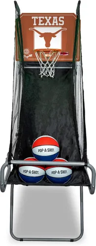 Vista 28 de Pop-A-Shot - Tailgate Game with NCAA Graphics l Arcade Basketball Inside, Out, and On The Go Infrared Sensor Scoring 3 Balls Foldable