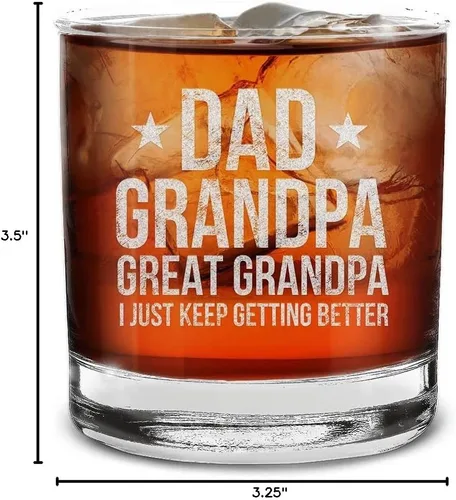 Vista 7 de shop4ever Vaso de whisky grabado para papá, bisabuelo, 11 onzas, regalo