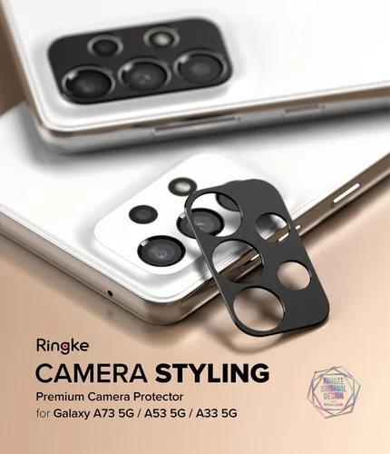 Vista 9 de Ringke Estilo de cámara compatible con Samsung Galaxy A33 5G / A53 5G / A73 5G protector de lente de cámara, marco de aluminio resistente adhesivo