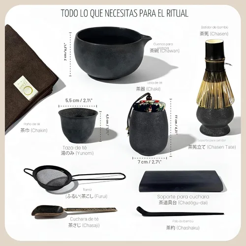 Vista 2 de ZENSO Juego de Batidor Matcha Premium – Kit de Ceremonia de Té Matcha Japonés de 10 Piezas Cuenco Matcha, Recipiente de Té, Batidor de Bambú