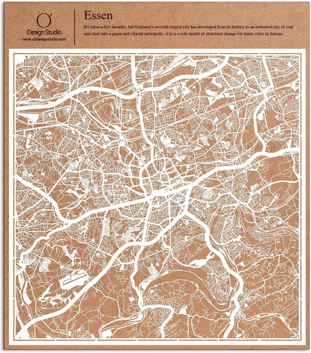 Vista 128 de O3 Design Studio Aberdeen - Mapa de papel cortado en papel blanco de 12 x 12 pulgadas