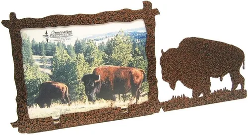 Vista 5 de Innovative Fabricators, Inc. Marco de fotos Wildlife, fabricado en Estados Unidos, osos y pinos, paisaje de 3.5 x 5 pulgadas