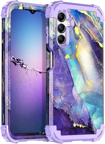 Vista 43 de Miqala Funda para Galaxy A14 5G, que brilla en la oscuridad, tres capas, resistente, a prueba de golpes, protección completa, parachoques