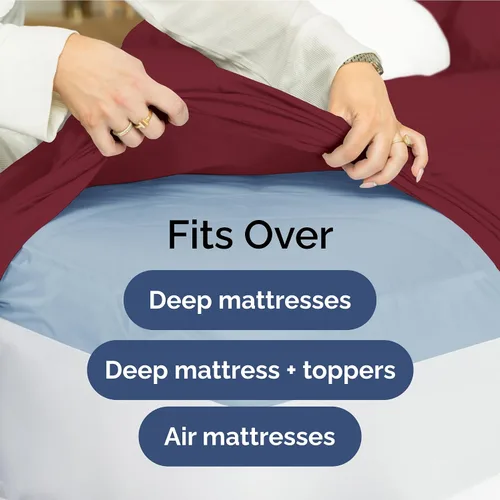 Vista 503 de Extra Deep Twin XL Sheet Set - 3 Piece College Dorm Room - White 01-Blanco