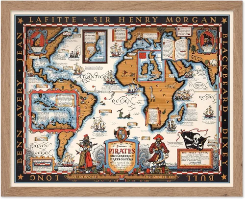 Vista 40 de Poster Master Póster retro de viaje con mapa monumental vintage de Florencia, arte italiano, gran regalo para hombres, mujeres, amantes