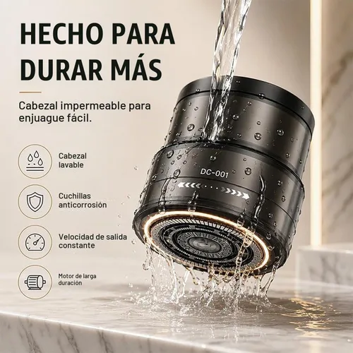 Vista 5 de Afeitadora eléctrica inteligente de cabeza calva 2 en 1, sistema de Negro