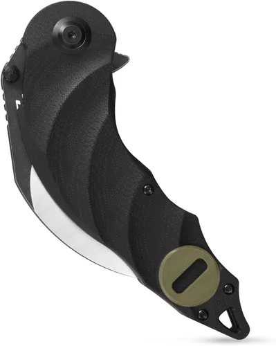 Vista 3 de Sitivien ST160 - Cuchillo plegable de bolsillo, hoja de acero K110 con mango G10, cuchillo de herramientas EDC para acampar al aire libre, Verde