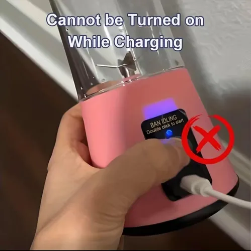 Vista 2 de Licuadora portátil, mezcladora personal de frutas recargable con USB, mini licuadora para batidos, (verde)