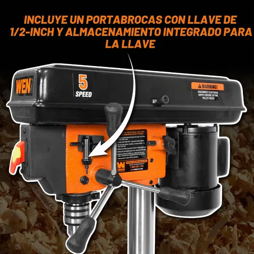 Vista 6 de WEN Prensa de taladro de mesa de hierro fundido de 5 velocidades de 2.3 amperios y 8 pulgadas (4206T)