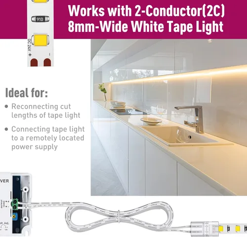 Vista 8 de EMITEVER Tira de luces LED para exteriores, impermeable, IP67, 24 V CC, luz de cinta LED, blanco neutro 4000 K, UL 2.9 W/ft, 240 lúmenes/pies, 16.4
