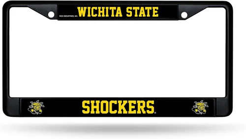 Vista 6 de Rico Industries NCAA Marco cromado negro estándar con insertos de calcomanías de 12 x 6 pulgadas, accesorio para automóvil y camión