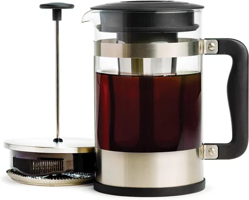 Vista 8 de Primula Kedzie - Cafetera helada de lujo con mango de agarre cómodo, jarra de vidrio duradera, filtro de malla extraíble, 6 tazas, acero inoxidable