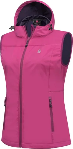 Vista 7 de Little Donkey Andy Chaleco Softshell Ligero para Mujer, Chaqueta sin Mangas Resistente al Viento para Correr, Senderismo y Viajes Negro