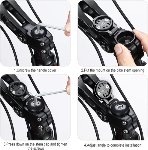 Vista 2 de Soporte de vástago de bicicleta ajustable hacia fuera Soporte de computadora delantero para Wahoo Soporte de tapa superior para soporte