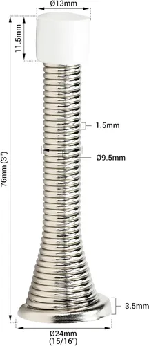 Vista 4 de 2 Pack Rok hardware defensa para puertas hecho de níquel cepillado con resorte resistente, 3 – 1/8 pulgadas.