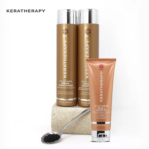 Vista 8 de KERATHERAPY KeratinFIXX Champú reparador con infusión de queratina, 33.8 onzas líquidas, 33.8 fl oz – Champú reparador para cabello seco, dañado