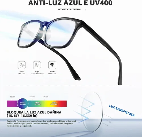 Vista 5 de 5 Pack Reading Glasses for Women Men, Blue Light Blocking Computer Readers UV Glare