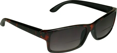 Vista 7 de proSPORT Gafas de sol bifocales tintadas para lectores rectangulares +1.50 gris oscuro lente humo marco negro hombres mujeres caso