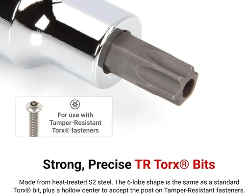 Vista 2 de TEKTON 1/2 pulgada de unidad x TR20 resistente a manipulaciones Torx Bit Socket SHB27220