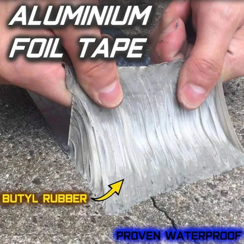 Vista 8 de Cinta de goma butílica, Cinta de papel de aluminio sellada, Banda autoadhesiva sellada impermeable, Cinta de reparación flexible, para grietas