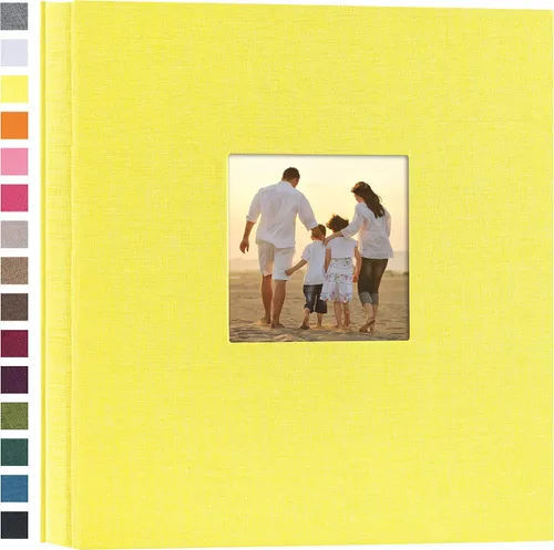 Vista 30 de potricher - Álbum de fotos pequeño para 100 fotos de 4 x 6 pulgadas, con portada de lino con foto, familiar, para bodas, aniversarios, bebés o Beige