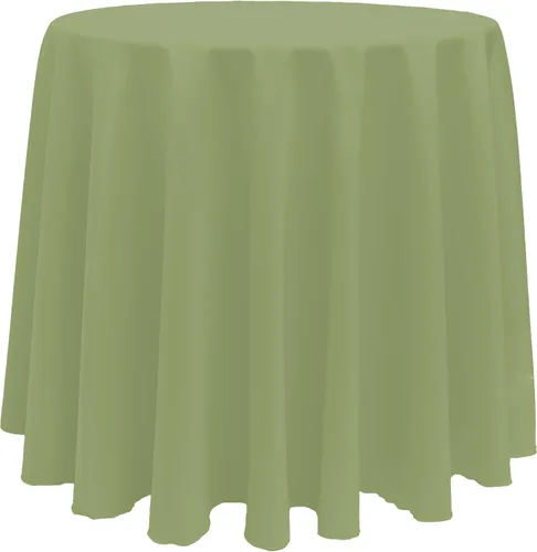 Vista 22 de Ultimate Textile Mantel redondo de lino de poliéster de 96 pulgadas, color verde oliva