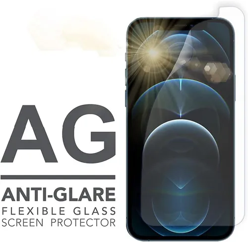 Vista 5 de Armor Protector de pantalla de cristal flexible para iPhone 12 Pro Max, antiluz azul con antirreflejos