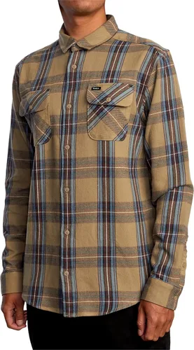 Vista 4 de RVCA Camisa de franela de manga larga con botones para hombre