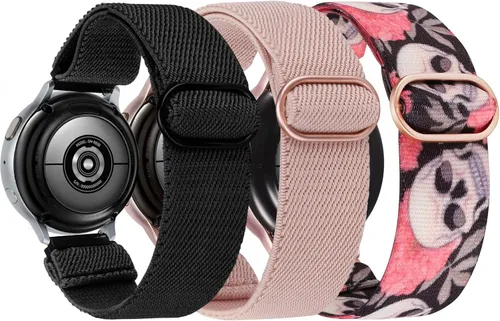 Vista 20 de TOYOUTHS Correa elástica de nylon de 20mm compatible con Samsung Galaxy Watch 7/6/5/4/FE/Active 2 de 40mm 44mm/Watch 6 Classic de 43/47mm/Watch 5