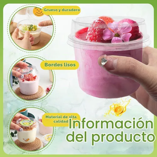 Vista 3 de Paquete de 50 vasos desechables de plástico para postre de 8 onzas