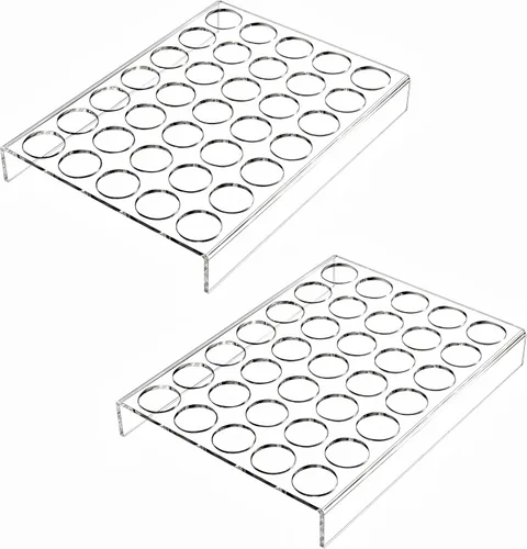 Vista 7 de IEEK Paquete de 2 soportes planos de 24 ranuras para cápsulas de café, organizador de cajones de taza K para oficina y cocina, bandeja organizadora
