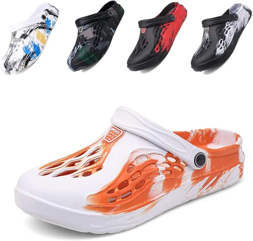 Vista 19 de CYian Zuecos clásicos para hombre y mujer, ligeros, sin cordones, pantuflas de playa, zuecos de jardín