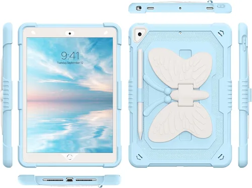 Vista 2 de YINLAI Funda para iPad de 9ª, 8ª y 7ª generación de 10.2 pulgadas, iPad Air de 3ª generación con soporte para lápiz y soporte para lápices