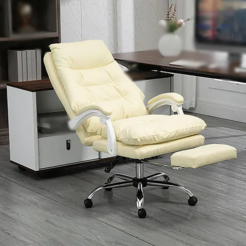 Vista 7 de Silla de oficina ejecutiva con reposapiés, silla de oficina grande y alta, silla de oficina ergonómica de piel sintética, sillas de escritorio