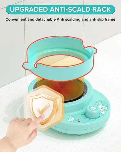 Vista 5 de Juego de Cocina para Niños Real- Seguro Mini Juego de Cocina con Juego de Cuchillos para Niños para Hacer Comida Real, Juego de Cocina Montessori