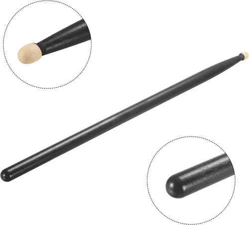 Vista 4 de PATIKIL Baquetas de madera de arce antideslizante 7A negro 1 par para percusión de instrumentos musicales