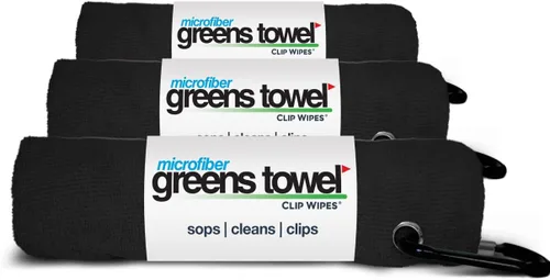 Vista 4 de Toalla de microfibra Greens Towel, 16 x 16 pulgadas, con mosquetón, ideal para golf (3 unidades)