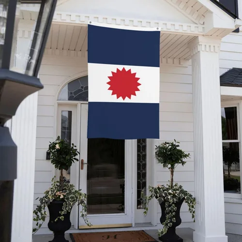 Vista 7 de Bandera de doble cara de la presa Tai People Banderas de 3 x 5 pies, bandera de decoración al aire libre, bandera ligera para fiestas en el hogar