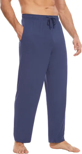 Vista 18 de GYS - Pantalones para dormir de bambú para hombre Negro