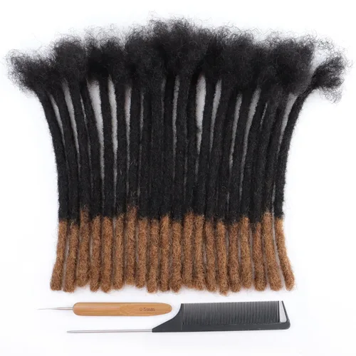 Vista 6 de Extensiones de rastas de cabello humano Cypsin de 6 pulgadas, 60 hebras, 0.2 cm de ancho, 100% cabello humano, extensiones de rastas permanentes