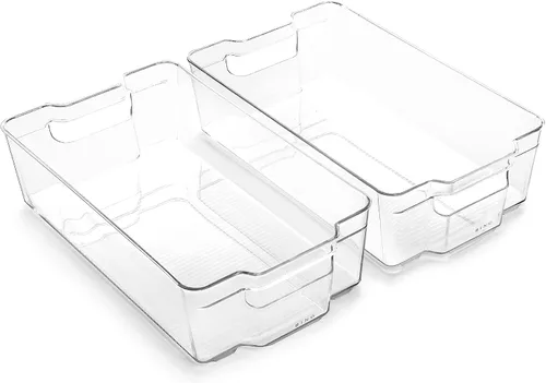 Vista 10 de BINO Contenedores de almacenamiento apilables, grandes, paquete de 2 de The Stacker Collection Contenedores de almacenamiento de plástico